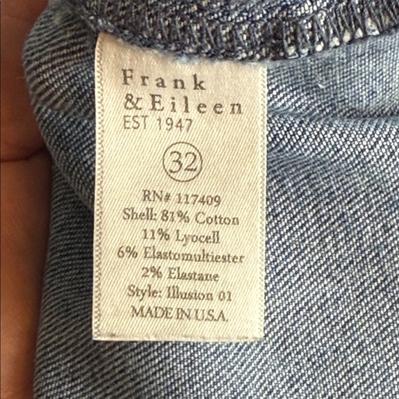 Frank & Eileen Women's Derry Illusion Pull-On Raw Hem Jeans Size 32 (14) - Picture 6 of 6